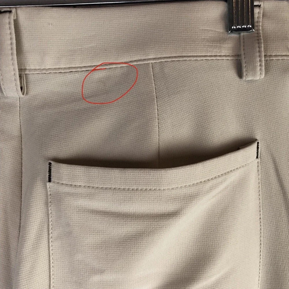 Haggar The Active Series Mens Pants‎ Size 29x39 Slim Fit 5-Pocket Beige FLAW